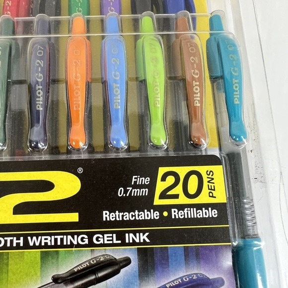 Pilot G2 Retractable Gel Ink Pens Assorted 20-Pack Refillable - Picture 2 of 4